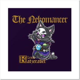 Fantasy Kittens Serie: the Nekomancer - Necromancer cat Posters and Art